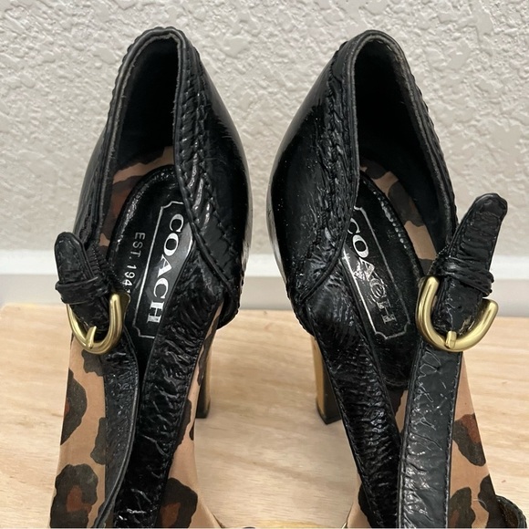 Coach Brown & Gold Cheetah Lined High Pump Heels 6.5 - Picture 6 of 6